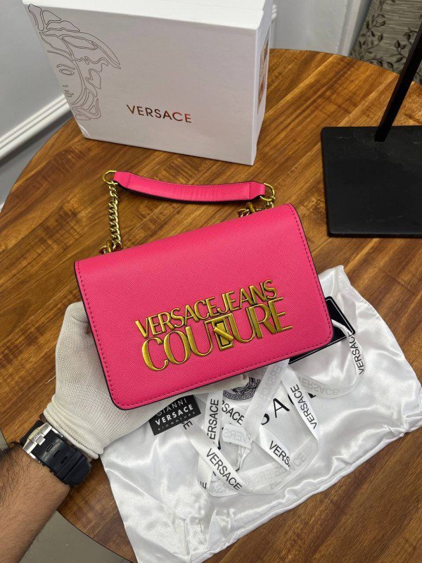 1000138461.jpg Versace Couture Saffiano Lock Crossbody Bag With Double Box & Dust Bag & Bill - Image 1