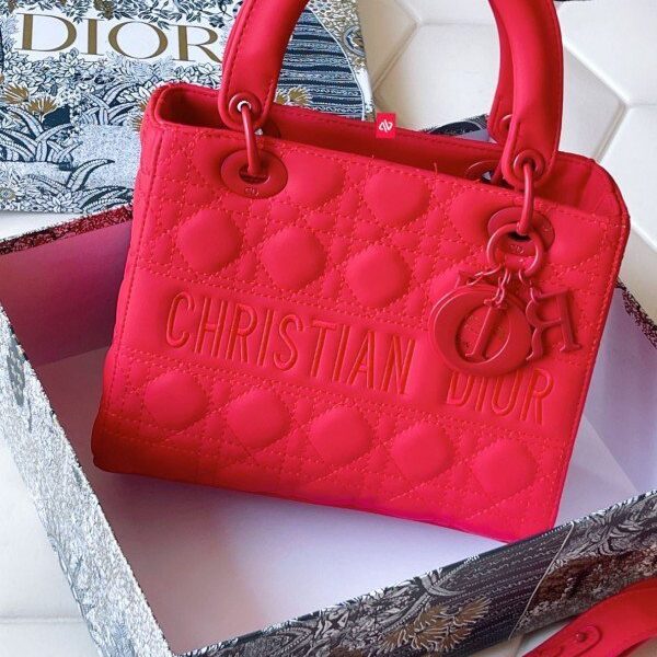 Christian Dior D Lite Cannage Ultra Matte Handbag With Box DustBag SlingBelt