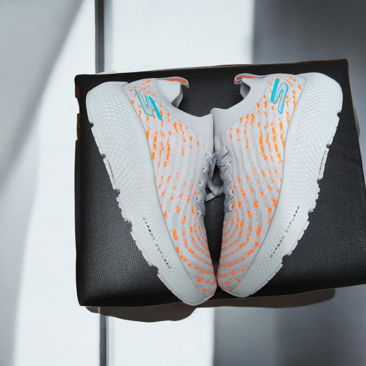 Skechers Max Road Hyper Burst Grey Orange - Image 6