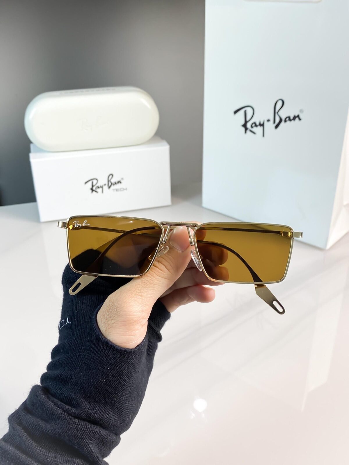 RAYBAN GOLD BROWN 1010 😍🔥 - Image 3