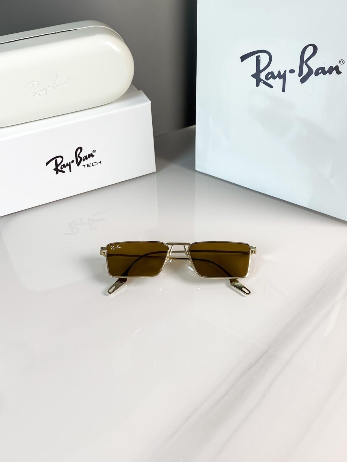 RAYBAN GOLD BROWN 1010 😍🔥 - Image 5