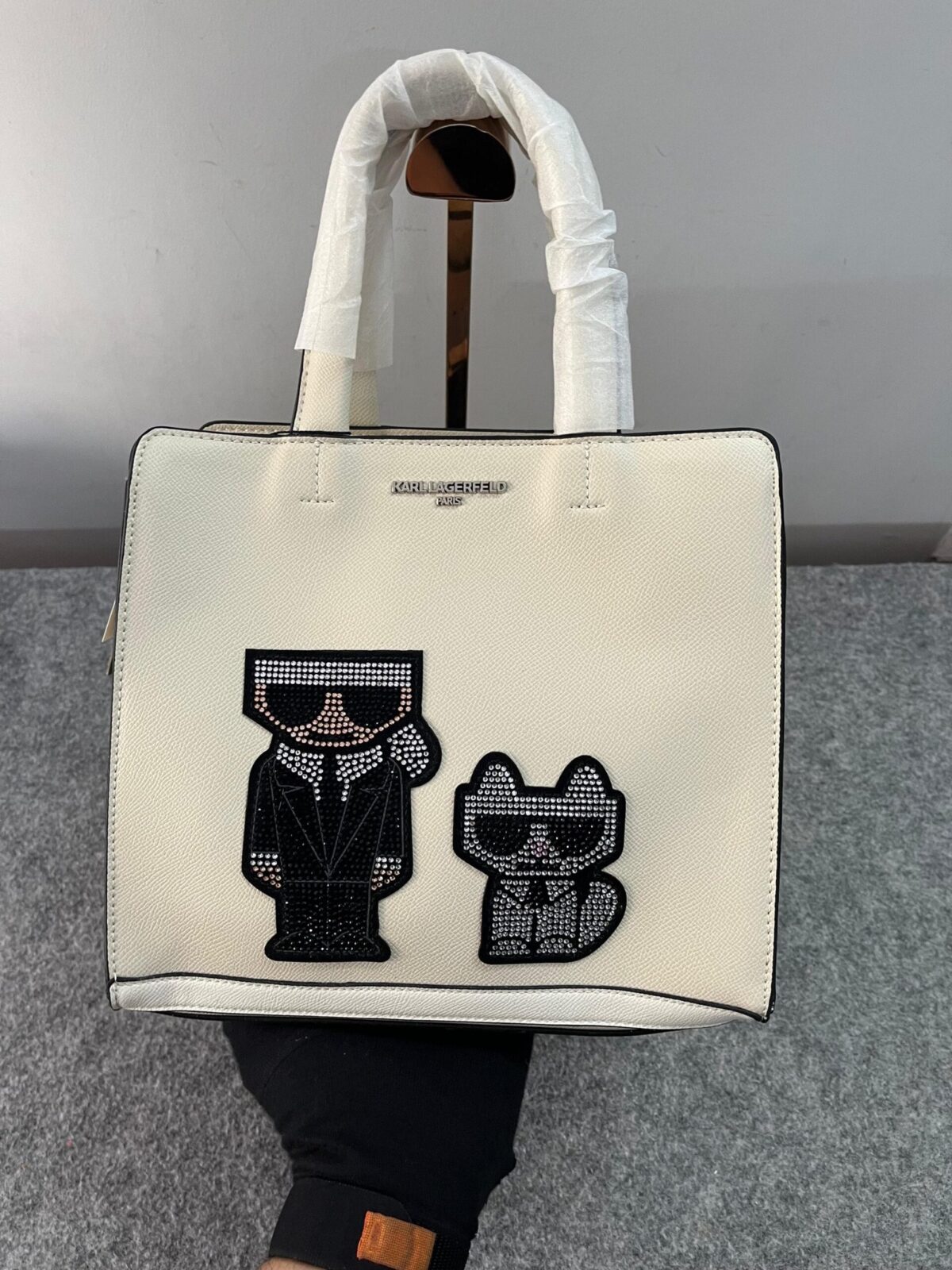 Karl Lagerfeld Maybelle White Crossbody Bag Satchel - Image 2