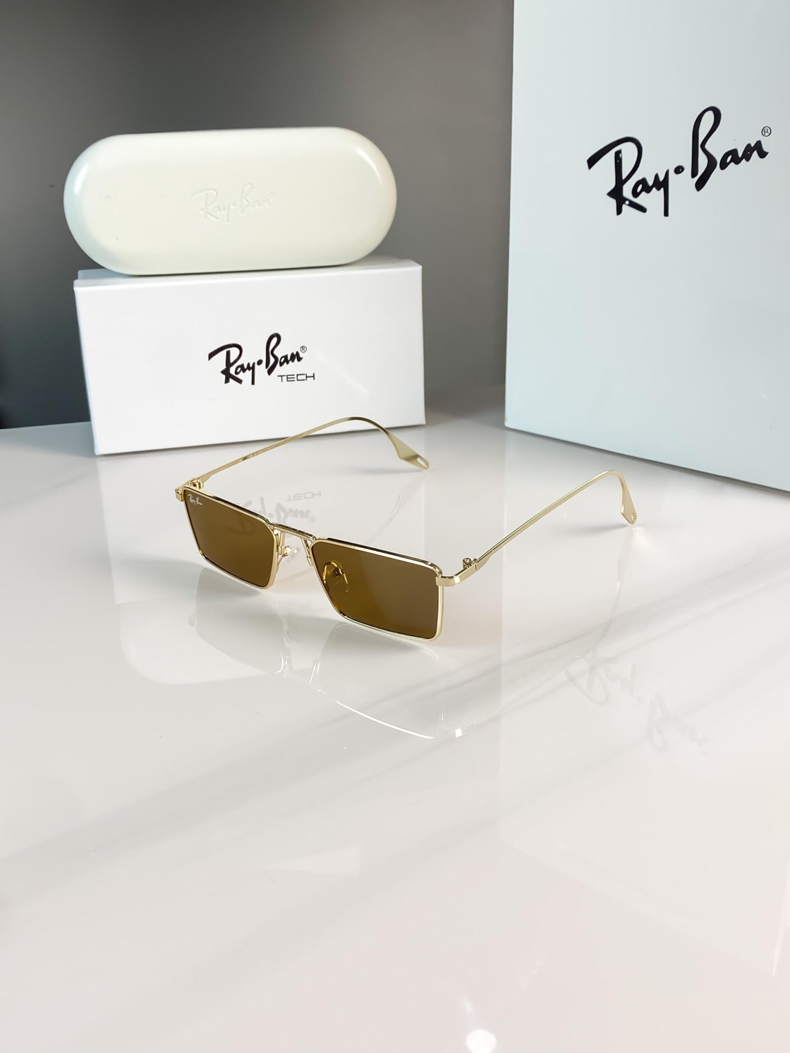 a3b35dea-4bf1-4240-8b1d-bb53bd58b169-scaled-1.jpeg RAYBAN GOLD BROWN 1010 ππ₯ - Image 1