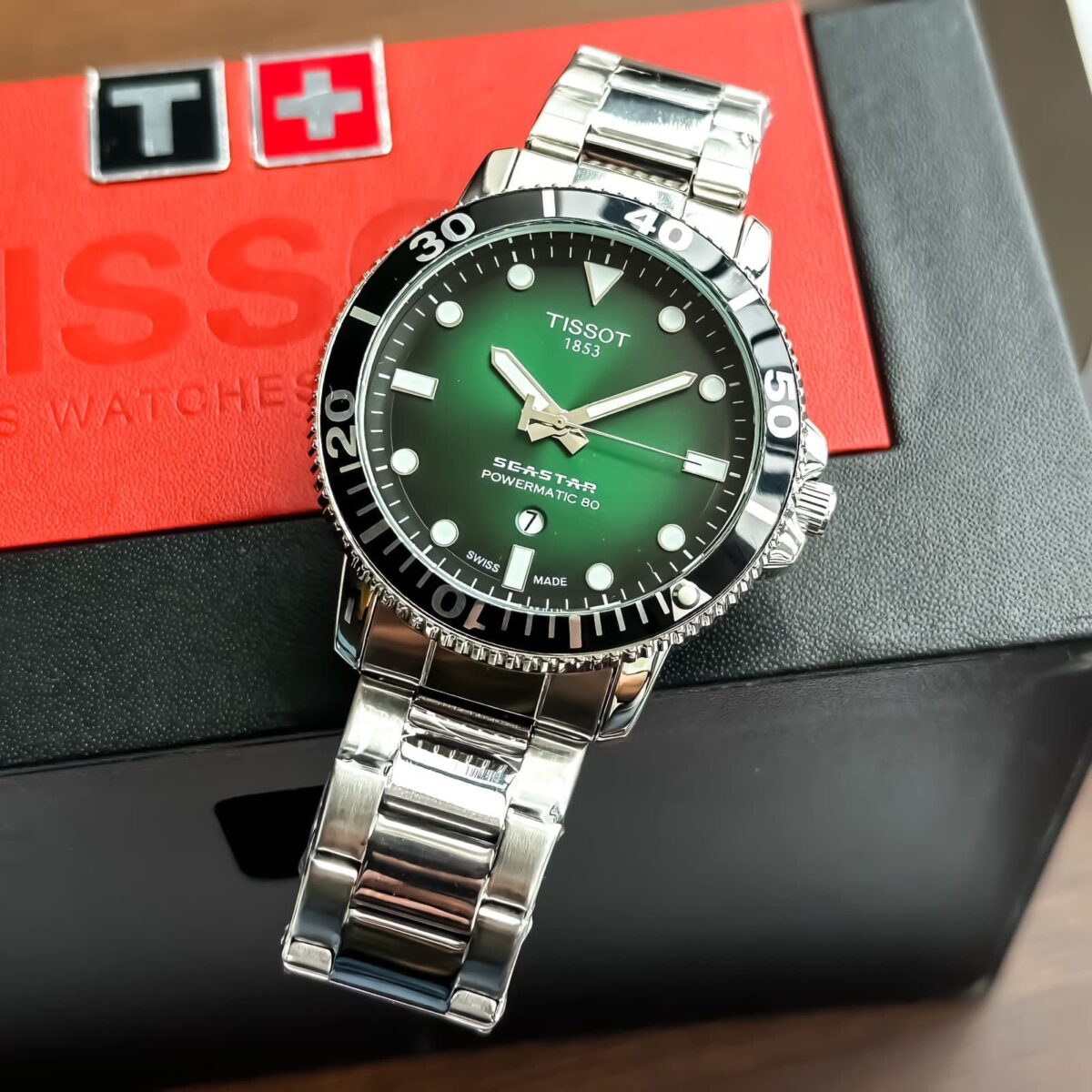 Tissot Sea Star Chain Silver Green - Image 3