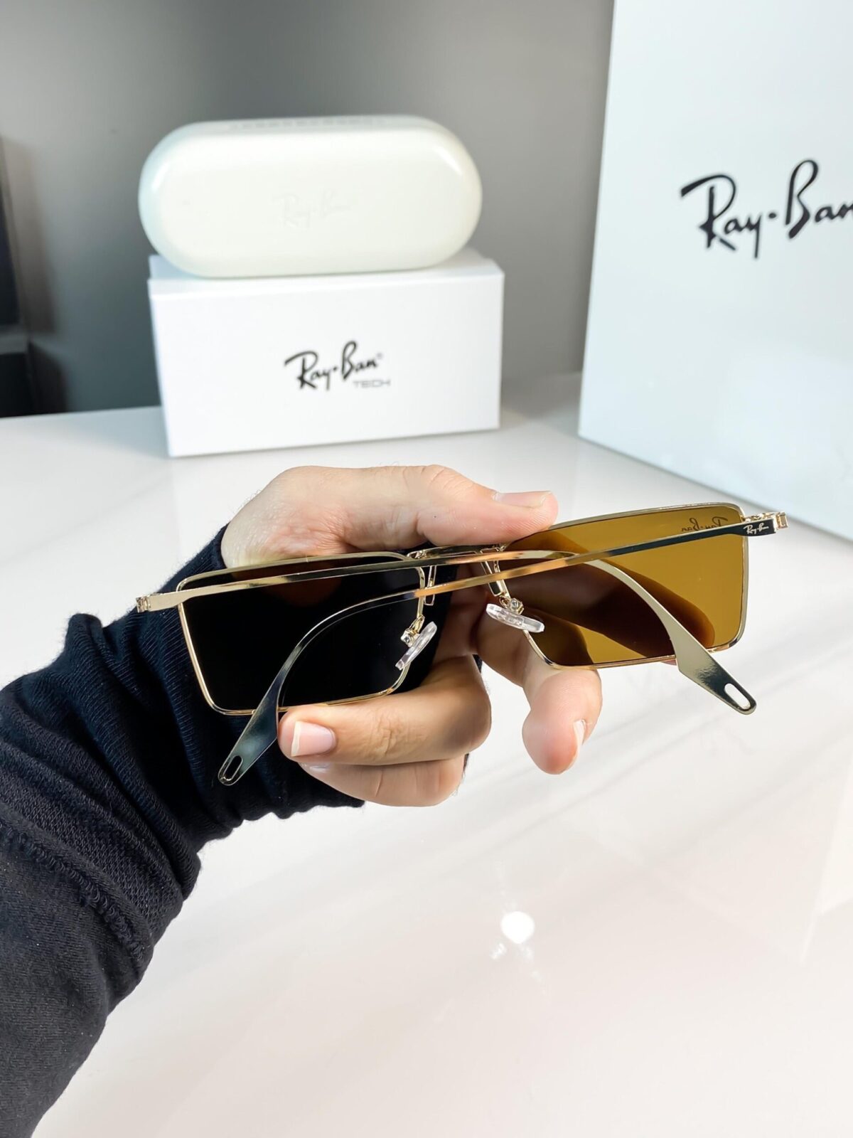 RAYBAN GOLD BROWN 1010 😍🔥 - Image 4