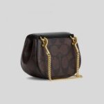 Coach Morgan Saddle Bag In Colorblock Signature Canvas With Og Box Black Brown - Image 3