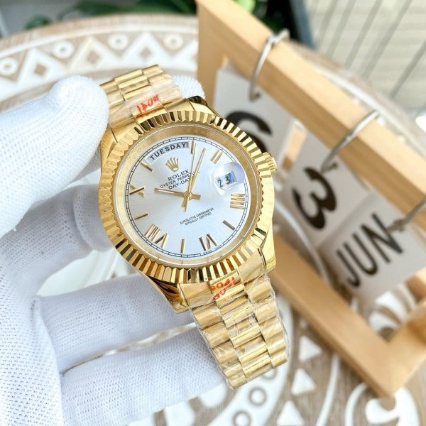 img_0808.jpeg Rolex Datejust Gold White Dial Metal Watch - Image 1