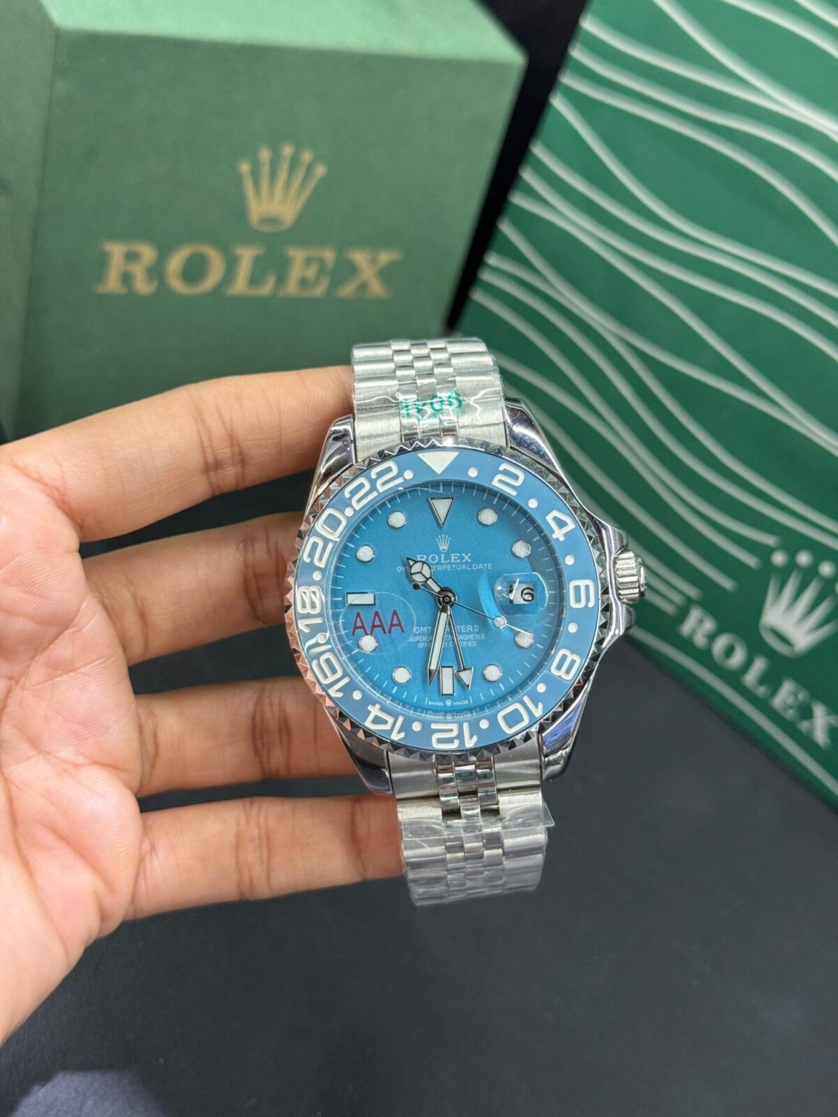 Rolex Oyster perpetual Gmt master Steel-Aqua Blue - Image 2