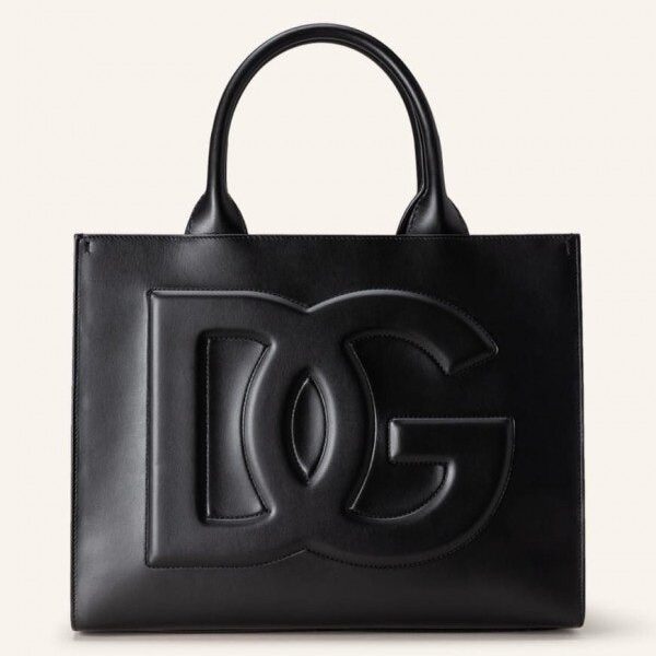 D&G LEATHER CALFSKIN NAPPA BLACK PREMUIM TOTE BAG