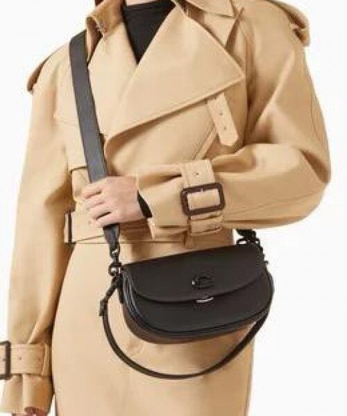 Coach Black Emmy 23 Medium Saddle Bag Black With Og Box